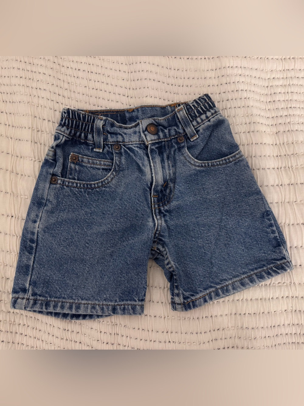 Vintage Levi's Toddler Elastic-Waist Denim Blue Jean Shorts — 2T